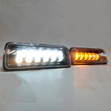 светодиодные led подфарники 11 линз sal-man с дхо, бегающим поворотником, дальним/ближним для л@да НИВ@ 4х4, urban, bronto купить недорого с доставкой в Тихвин
