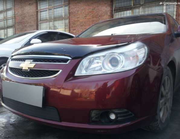 Защита радиатора "Standart" Chevrolet Epica (2006-2013) чёрная купить недорого с доставкой в Тихвин