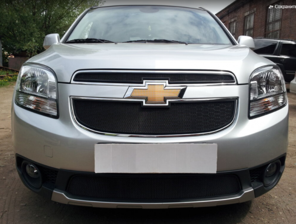 Защита радиатора "Standart" Chevrolet Orlando (2009-2015) верх, чёрная купить недорого с доставкой в Тихвин