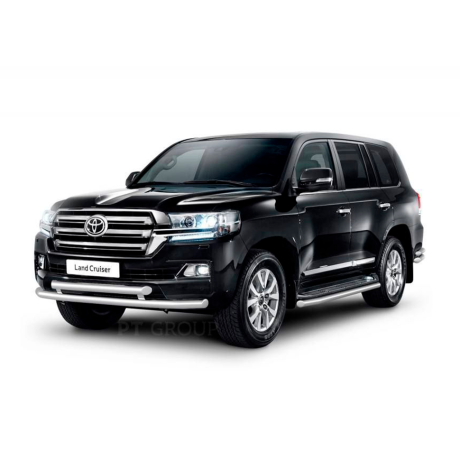 Защита переднего бампера двойная d63/63мм (НПС) Toyota Land Cruiser 200 (2014-н.в.) купить недорого с доставкой в Тихвин