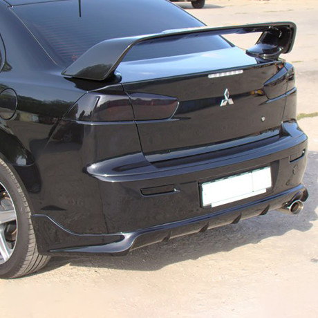 Накладка (юбка) заднего бампера "Zodiak" var №1 для Mitsubishi Lancer X (2007-2016) купить недорого с доставкой в Тихвин