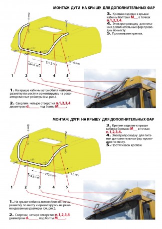 Дуга на крышу для дополнительных фар DAF FT XF105.410-460 (2008-2013)(Окрашенное) купить недорого с доставкой в Тихвин