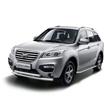 Защита переднего бампера двойная d63/51мм (НПС) Lifan X60 (2012-2016 г.в.) купить недорого с доставкой в Тихвин
