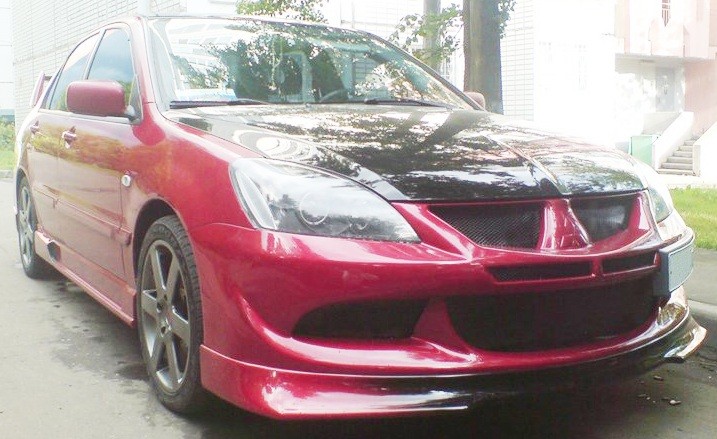 Накладка (юбка) переднего бампера "EVO" (Для бампера EVO) для Mitsubishi Lancer IX (2003-2009) купить недорого с доставкой в Тихвин