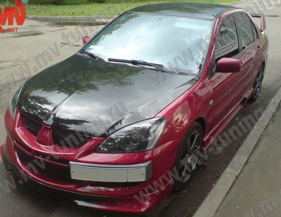 Крепление гос. номера в стиле "EVO" (текстурный пластик) для Mitsubishi Lancer IX (2003-2009) купить недорого с доставкой в Тихвин