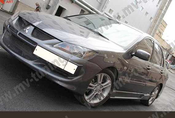 Крепление гос. номера в стиле "EVO" (текстурный пластик) для Mitsubishi Lancer IX (2003-2009) купить недорого с доставкой в Тихвин
