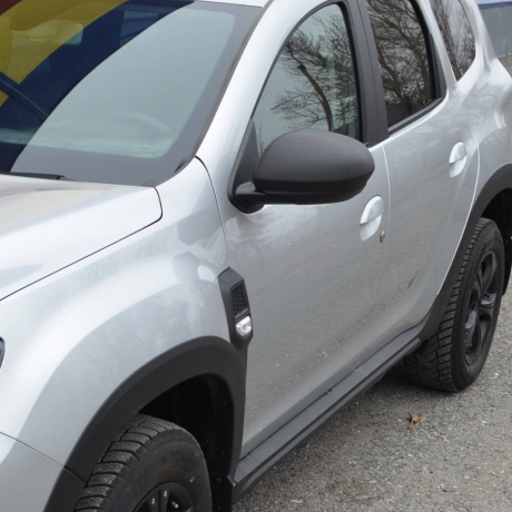 Накладки на зеркала с козырьком "КАРТ" для Renault Duster 2 (с 2021 г.в.) тиснение, без комплектации купить недорого с доставкой в Тихвин