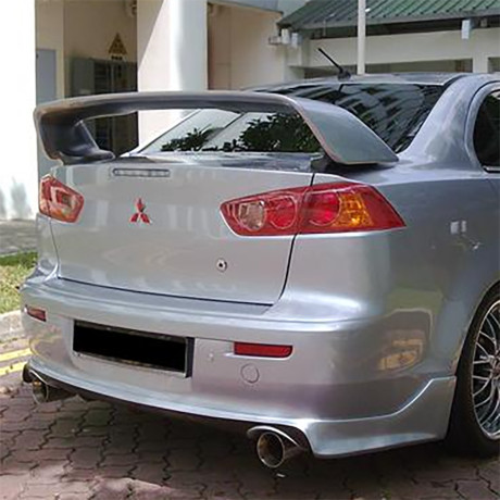Накладка (юбка) заднего бампера "Zodiak" var №2 (двойной выхлоп) для Mitsubishi Lancer X (2007-2016) купить недорого с доставкой в Тихвин