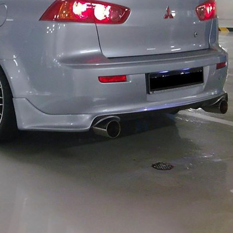 Накладка (юбка) заднего бампера "Zodiak" var №2 (двойной выхлоп) для Mitsubishi Lancer X (2007-2016) купить недорого с доставкой в Тихвин