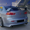 Накладка (юбка) заднего бампера "Zodiak" var №2 (двойной выхлоп) для Mitsubishi Lancer X (2007-2016) купить недорого с доставкой в Тихвин