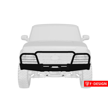 силовой передний бампер f-design с площадкой под лебедку с защитными дугами для L@DA 4x4 (не окрашенный) купить недорого с доставкой в Тихвин