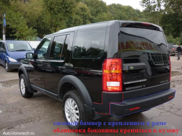Силовой задний бампер стеклопластиковый на Land Rover Discovery IV купить недорого с доставкой в Тихвин