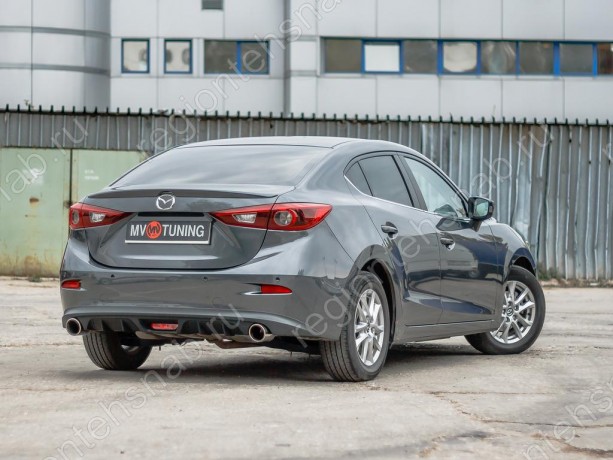 Диффузор заднего бампера var №2 (с килями) для Mazda 3 (2013-н.в.) купить недорого с доставкой в Тихвин