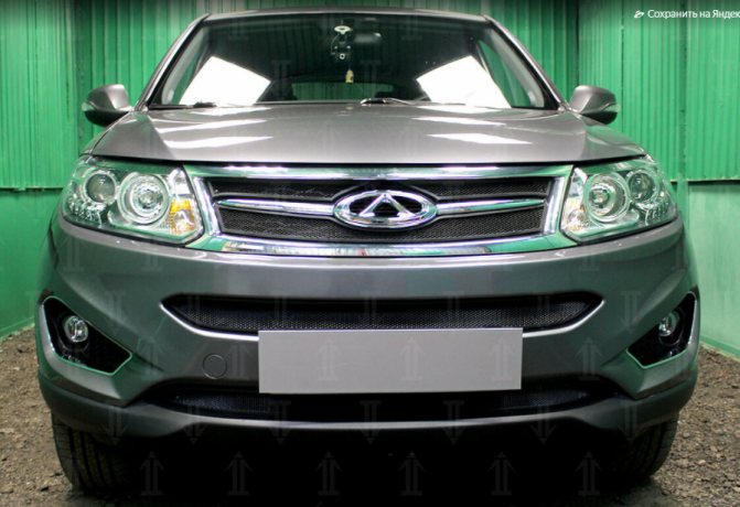 Защита радиатора "Standart" Chery Tiggo 5 (2014-2016) низ, чёрная купить недорого с доставкой в Тихвин